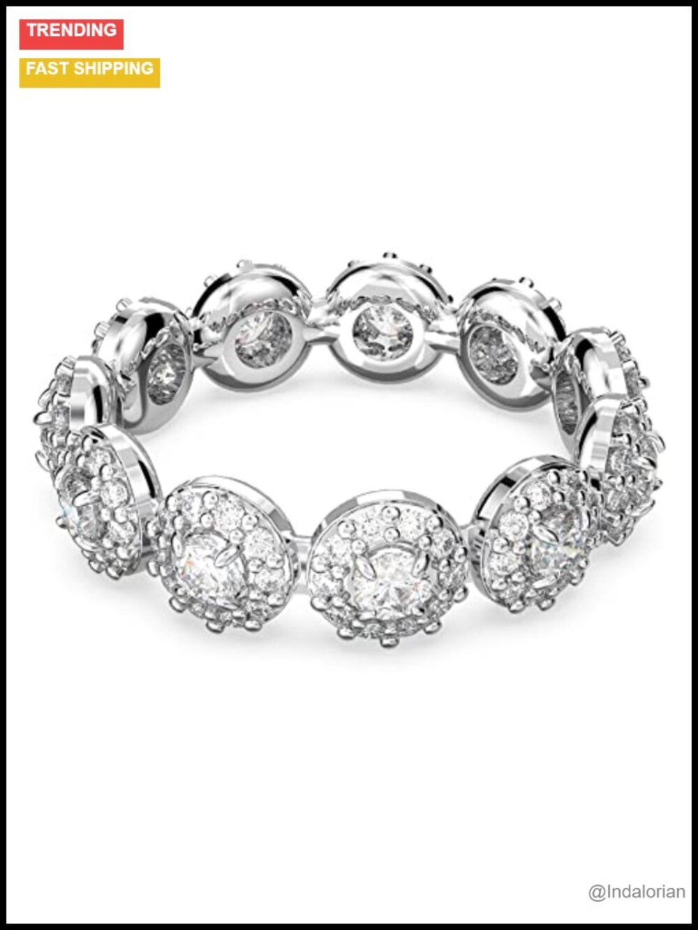Swarovski Constella Crystal Ring Pavé Rhodium Plated Statement